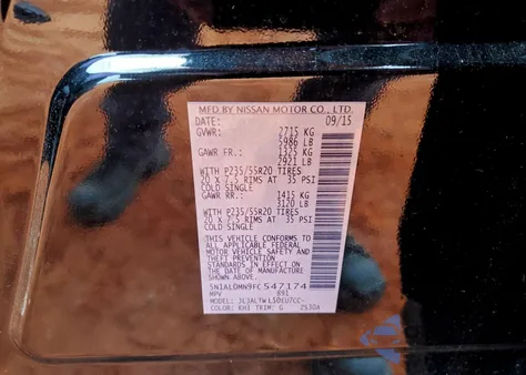 2015 Infiniti Qx60 z USA, uszkodzony, nr VIN 5N1AL0MN9FC547174